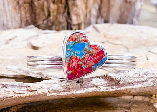 Turquoise Heart Cuff