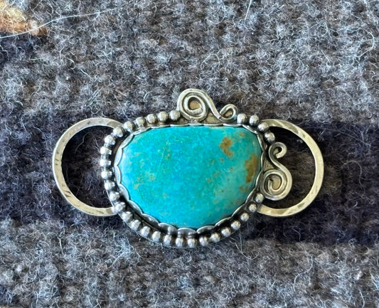 Turquoise and Sterling Silver Scarf Slide