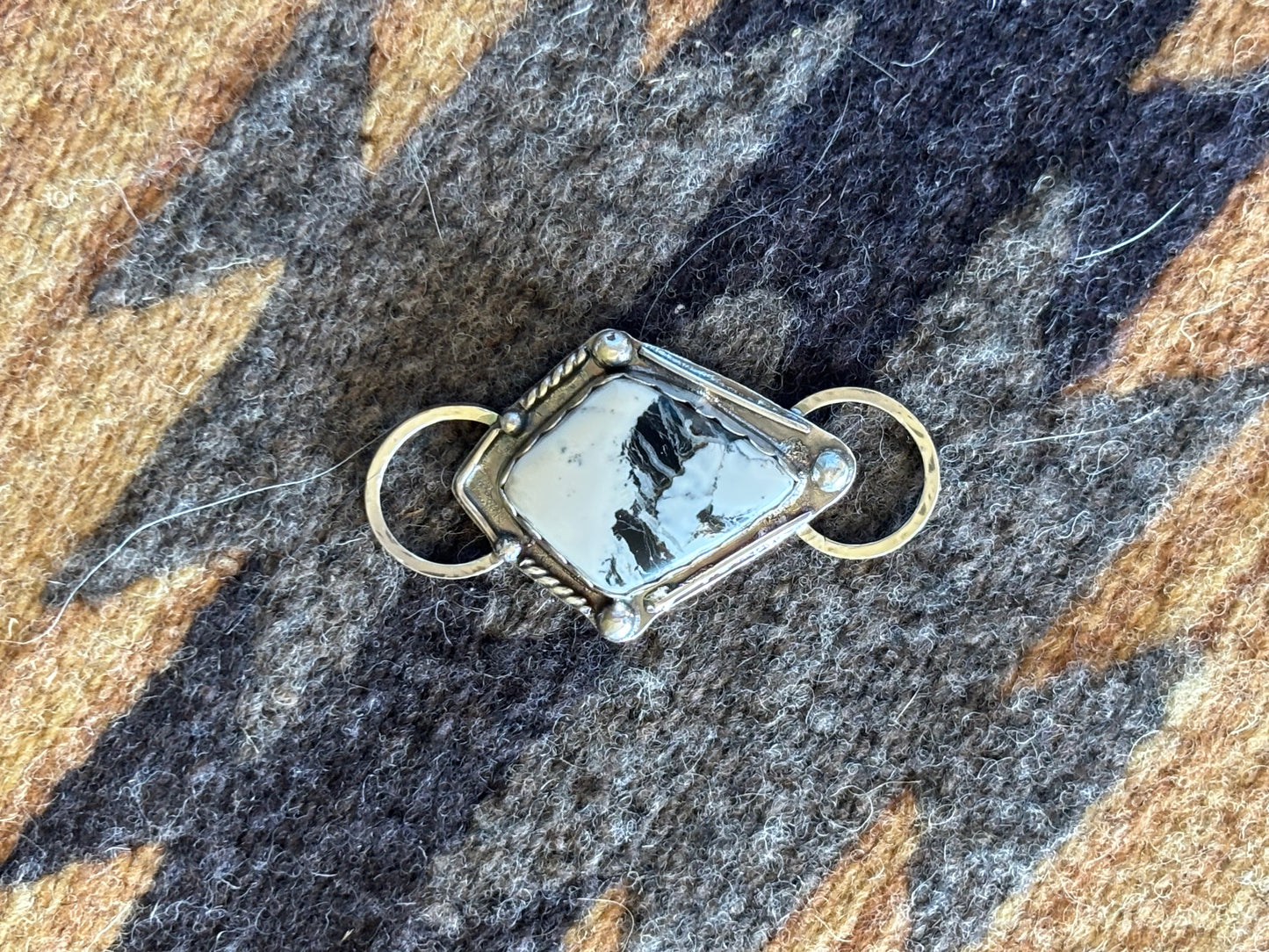White Buffalo and Sterling Silver Scarf Slide