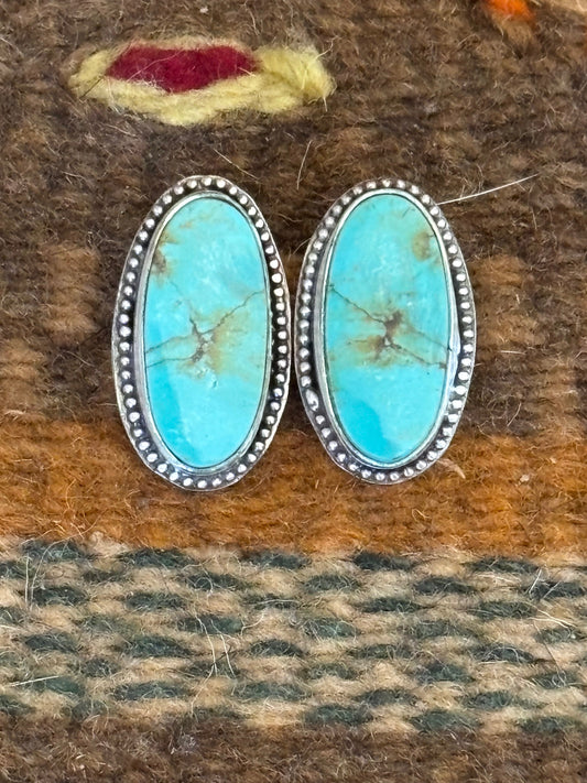 Kingman Turquoise and Sterling Silver Earrings